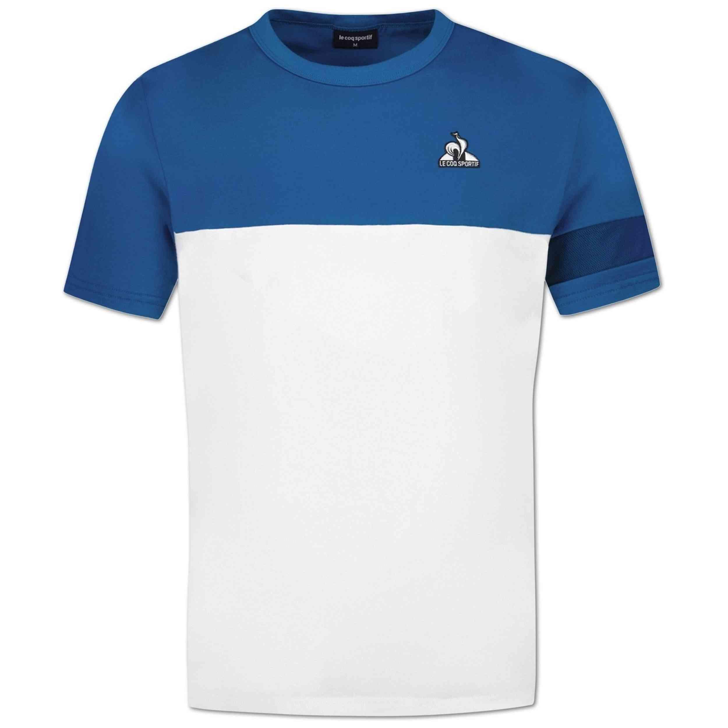 Le Coq Sportif Heritage Herren T-Shirt Weiß/Blau 4/5