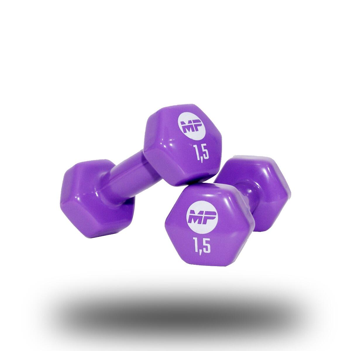 Muscle Power Vinyl dumbbells MP920 2 x 1,5 kg 3/3
