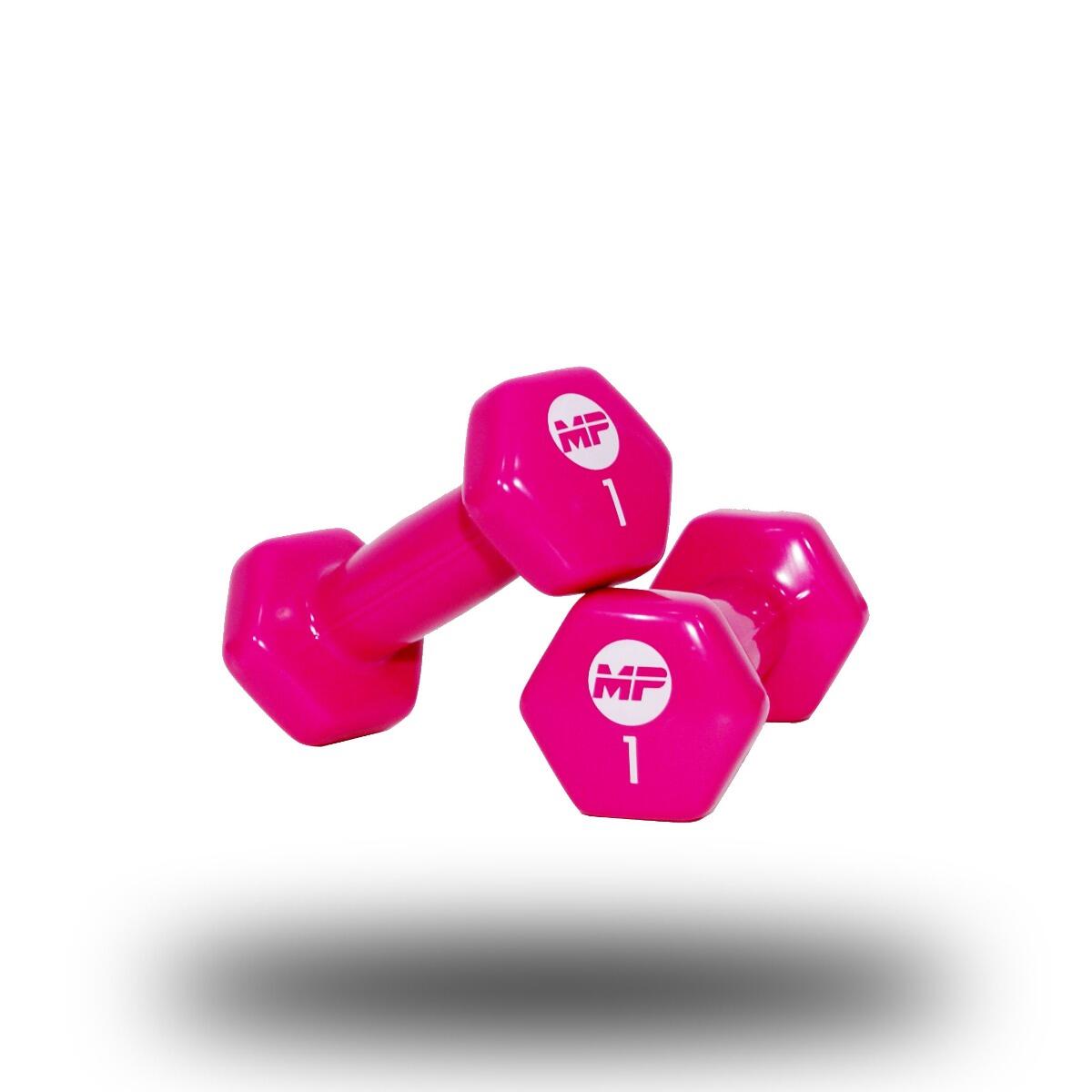 Muscle Power Vinyl dumbbells MP920 2 x 1 kg 3/3