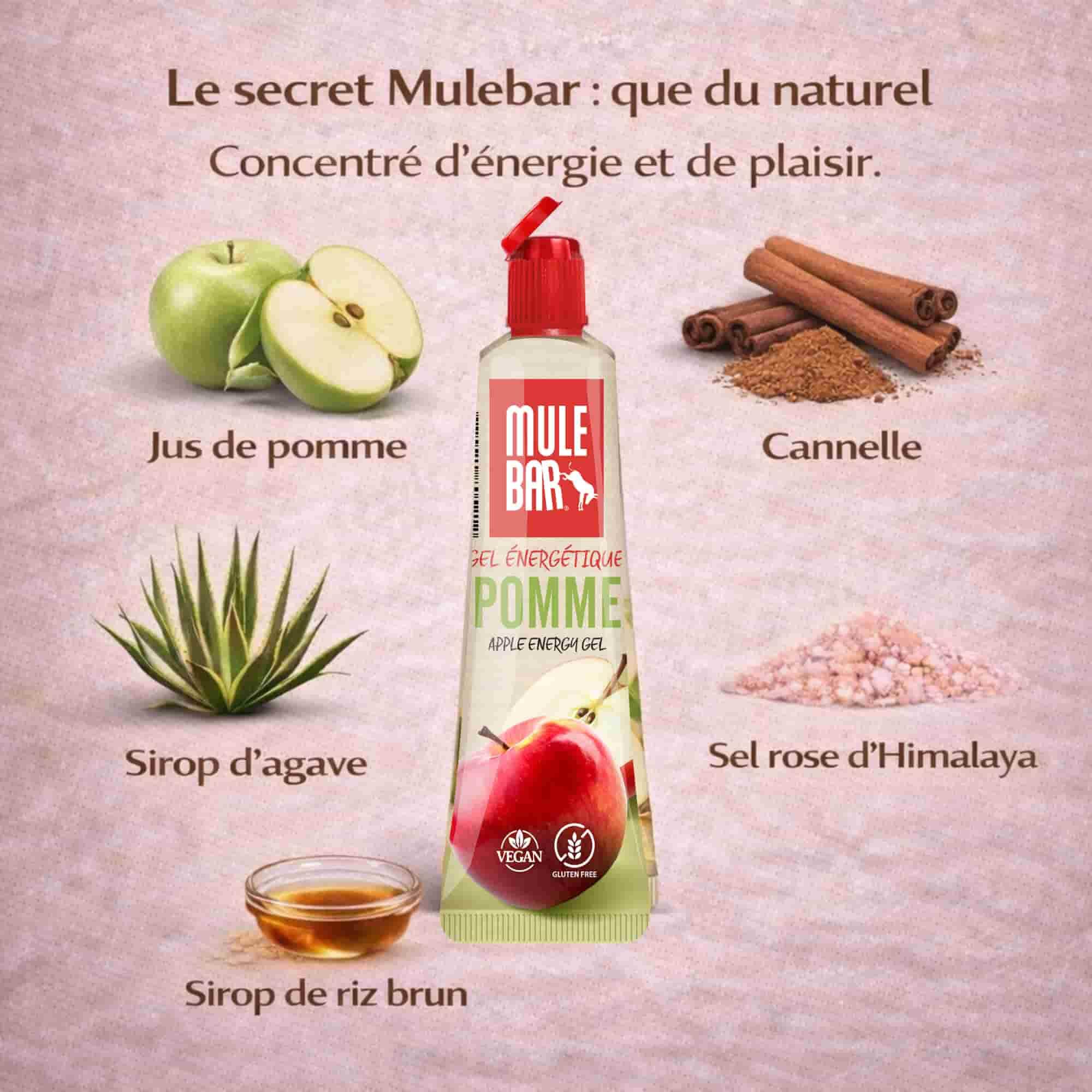 24 gels énergétiques - vegan - sans gluten - bouchon refermable - 37g - Pomme 3/6