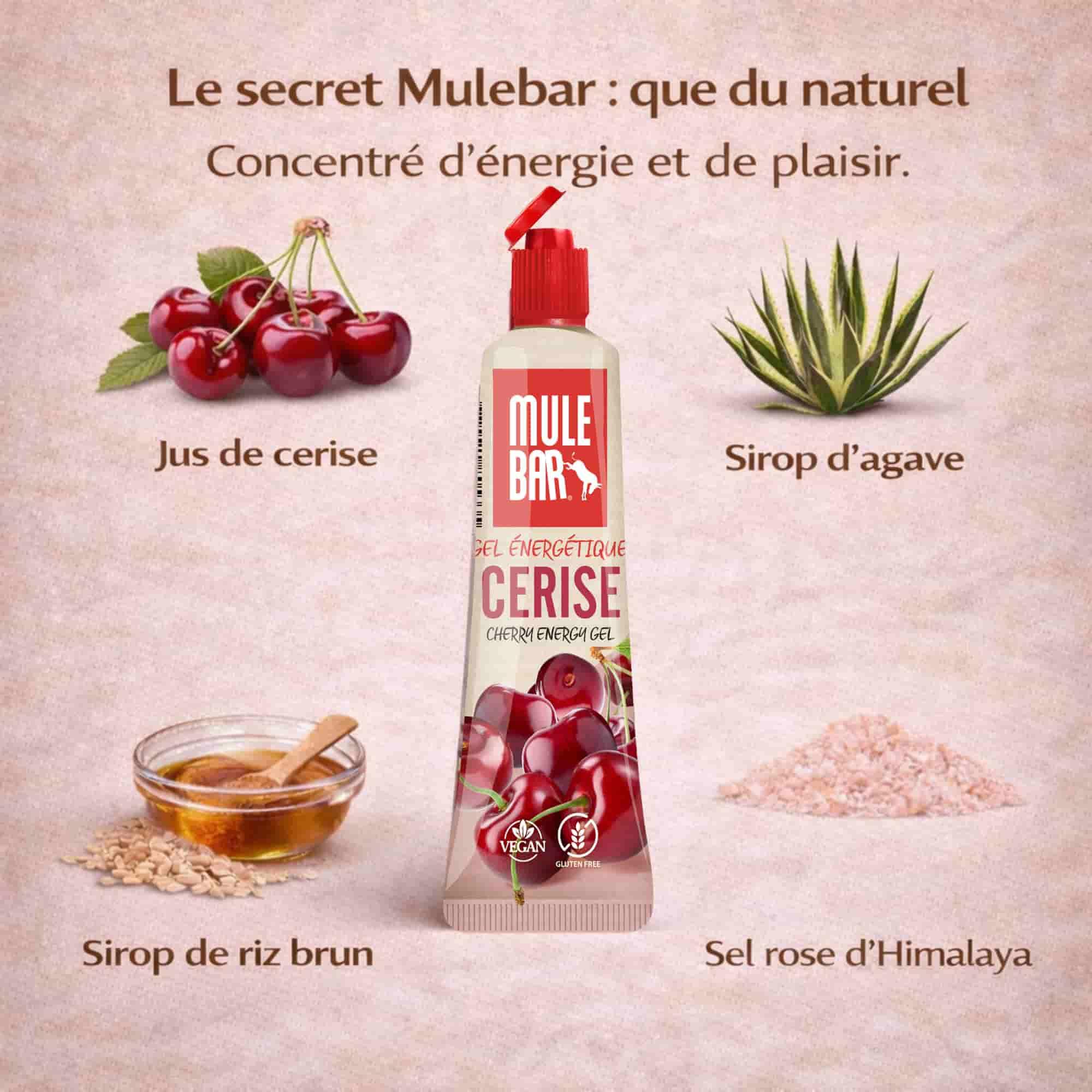 24 gels énergétiques - vegan - sans gluten - bouchon refermable - 37g - Cerise 3/6