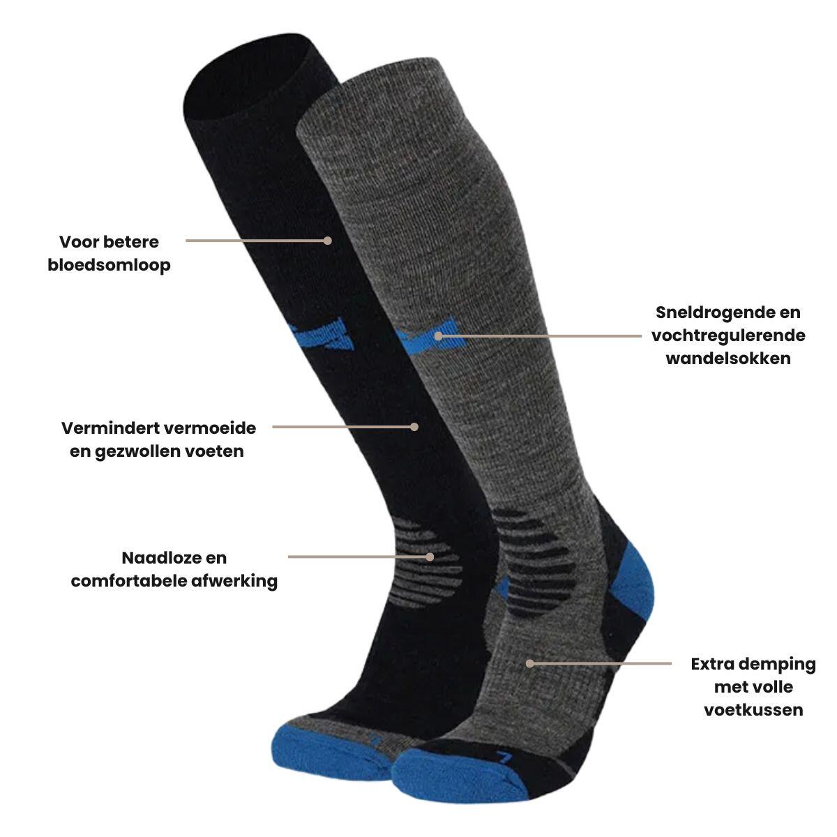 Xtreme Outdoor Sokken Compressie 2-pack Multi Grey 3/5