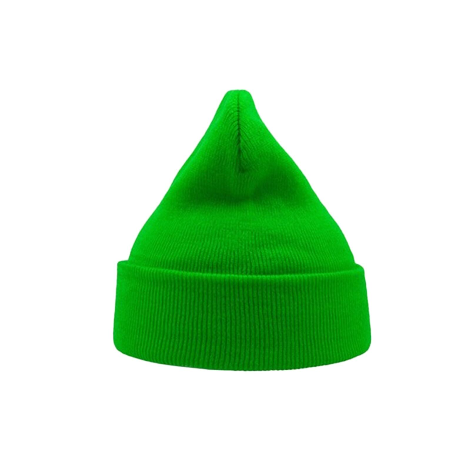 Wind Double Skin Beanie With Turn Up (Safety Green) 2/4
