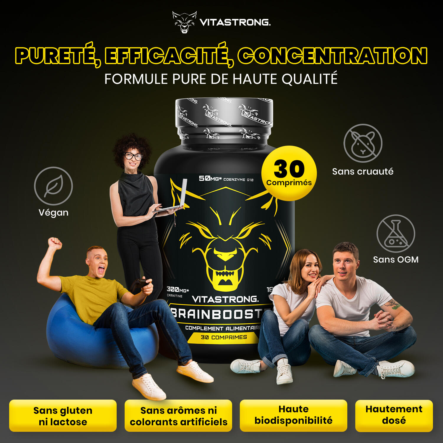 NOOTRÓPICO POTENTE | Vitastrong Brainbooster Suplemento Memoria y Concentración 2/2