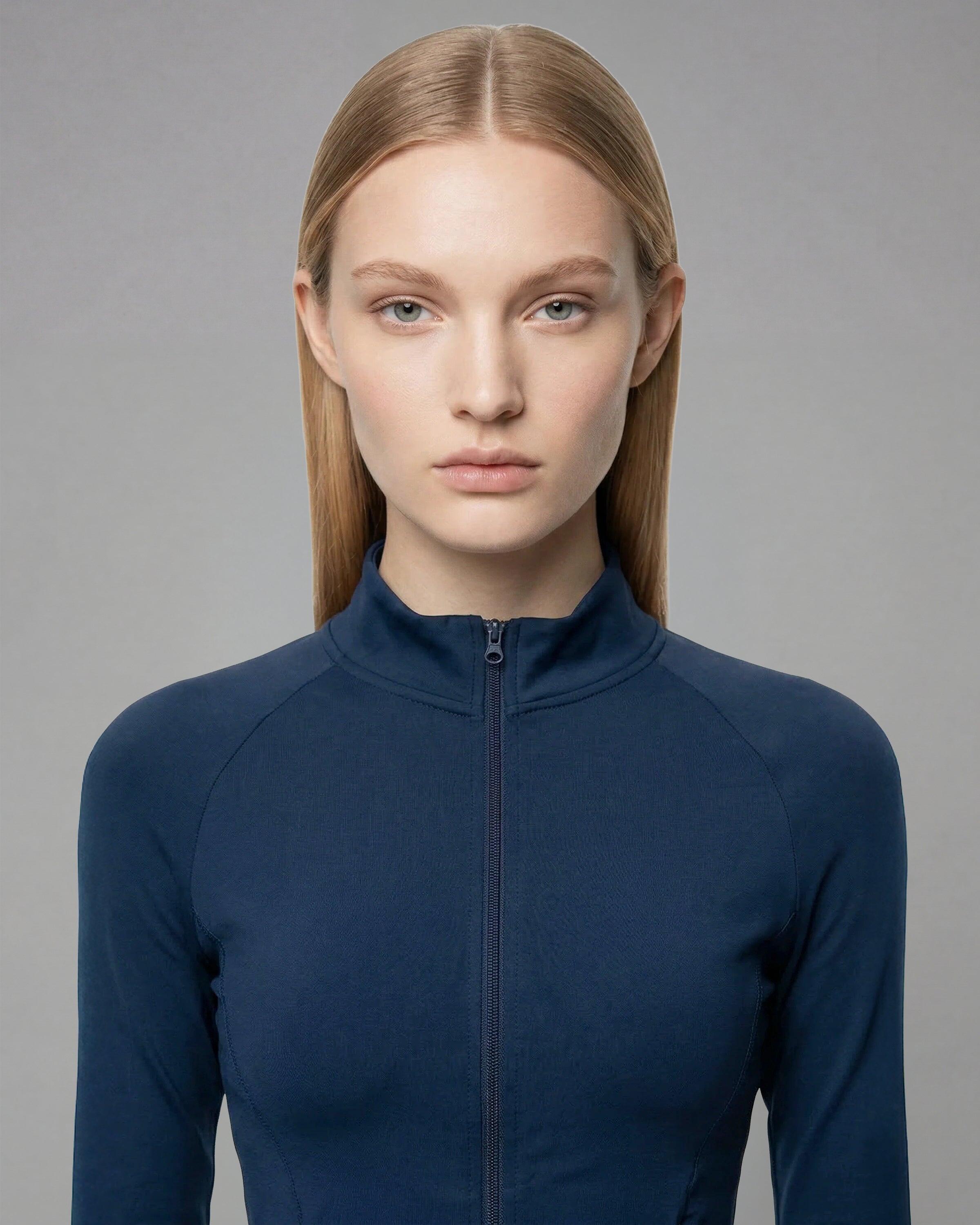 Chaqueta Cremallera Fitness Mujer Softform™ - Azul marino 3/3