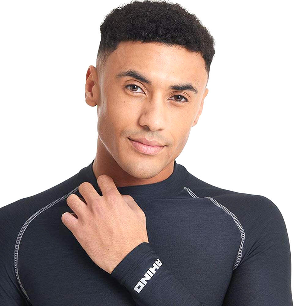 Mens Long Sleeve Baselayer Top (Navy Heather) 3/3