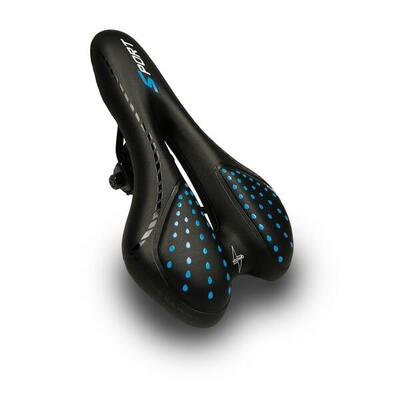 Voltano sport trekking fietszadel – zwart / blauw - unisex – strawberry