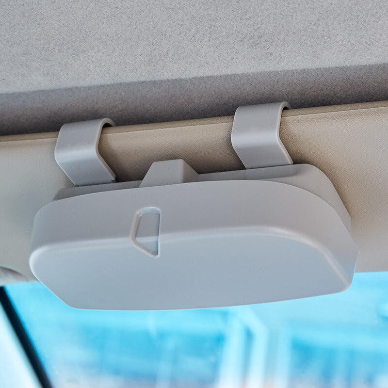 Grey Car Sun Visor Glasses Case