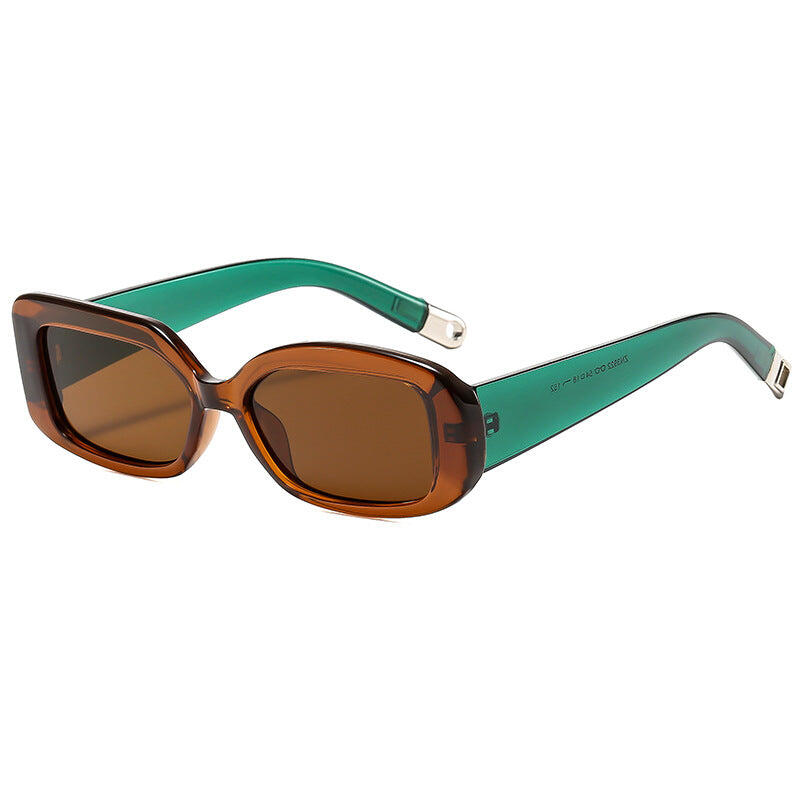 Green 2-pcs Retro Rectangular Sunglasses