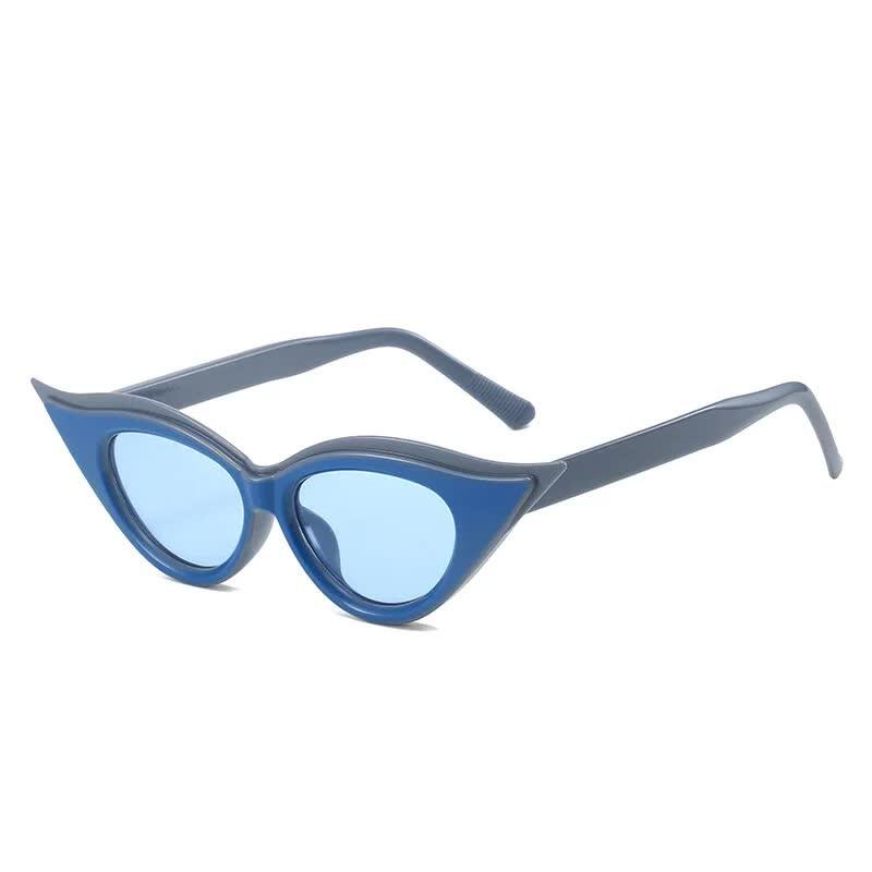 Retro Cat-Eye Sunglasses Blue Vintage Frames for Women