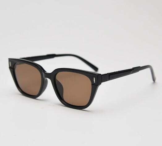 Bright Black Whole Tea Retro Small Frame Sunglasses - Black