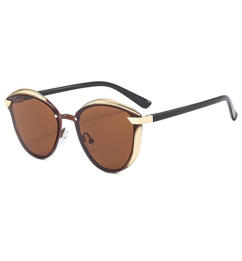 2-pcs Brown Elegant Women Cat Eye Sunglasses