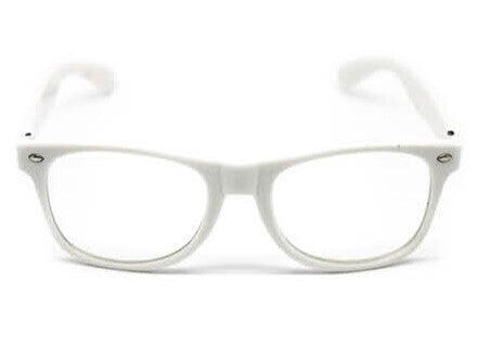 Wayfarer Sunglasses Glasses  - White/Clear