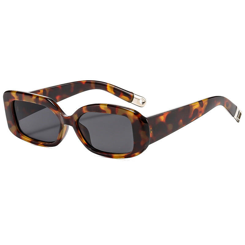 Gray piece with colored frame 2-pcs Retro Rectangular Sunglasses