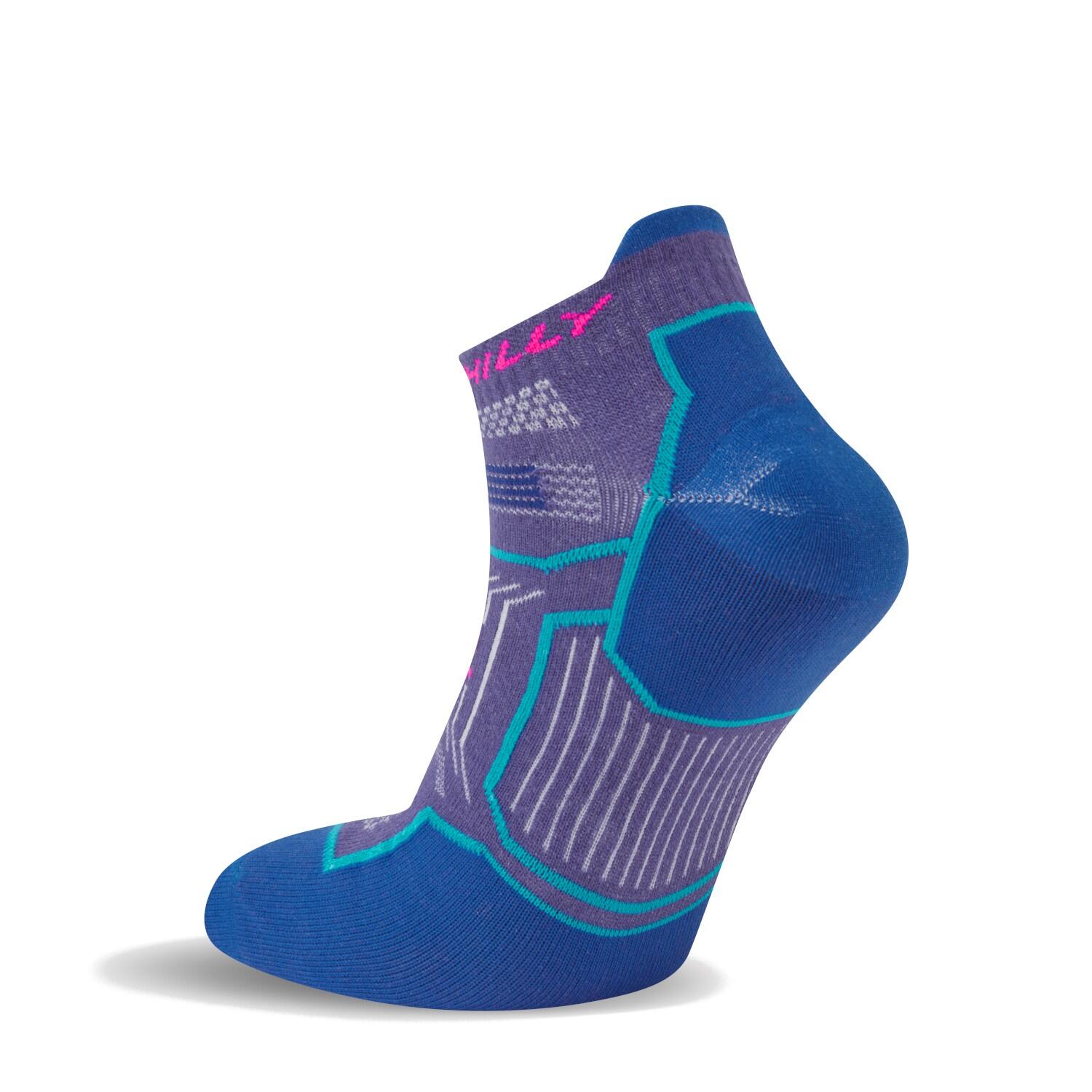 Hilly TwinSkin Socklet - Paars/Blauw - 35/38 3/4