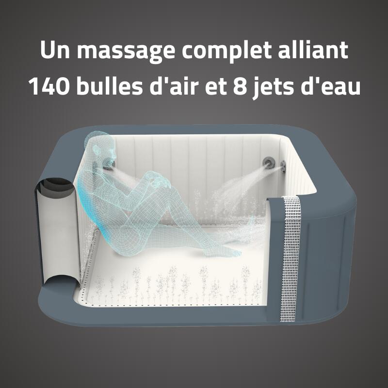 Bestway Spa gonflable carré Lay-Z-Spa Hawaii HydroJet Pro 4-6 personnes 5/7