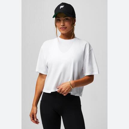 Haut Femme Cotton Boxy Tee Avec Col Rond