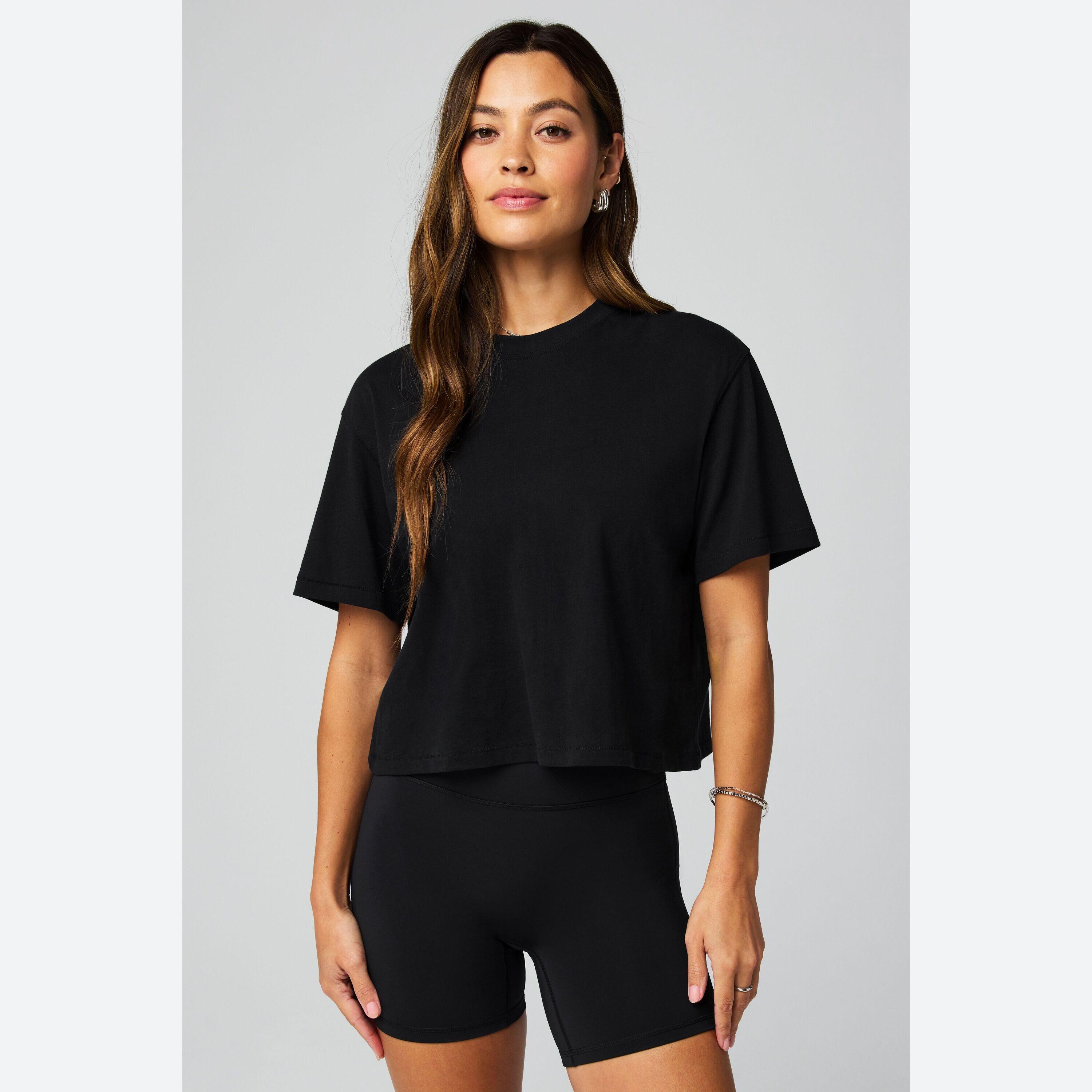Haut Femme Cotton Boxy Tee Avec Col Rond 4/5