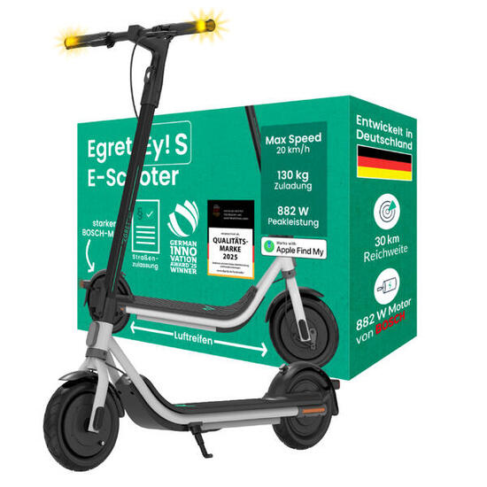 E Scooter + Straßenzulassung | Blinker | 10 Zoll | 30 km | E Roller Ey! S