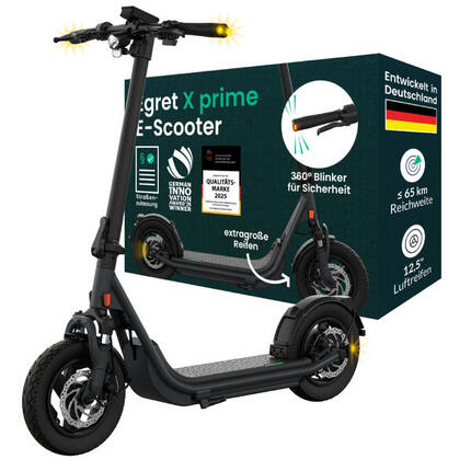 E-Scooter mit Straßenzulassung X prime , 65 km, 12,5" Luftreifen, Federung