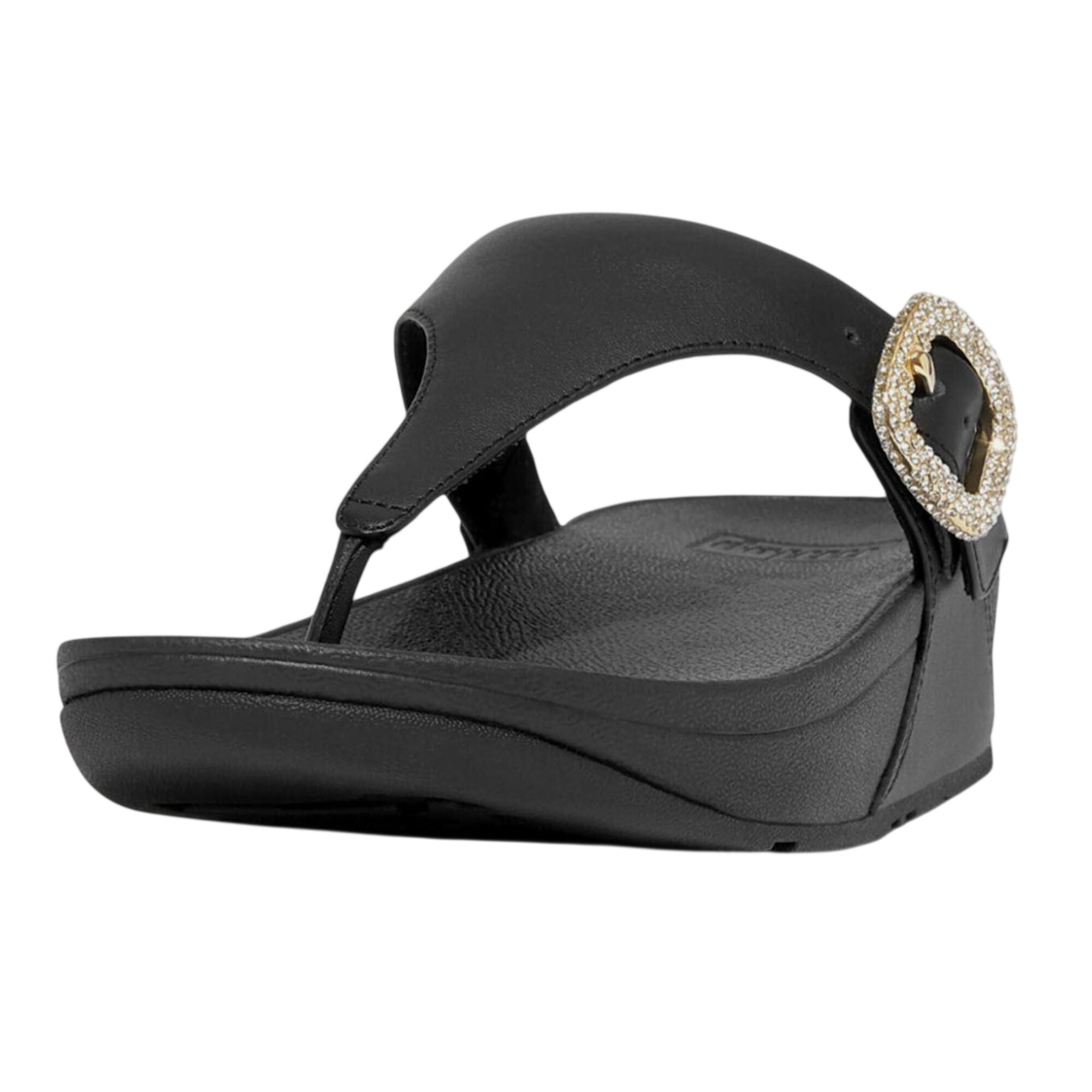 Fit Flop Womens/Ladies Lulu Rhinestone Buckle Leather Sandals