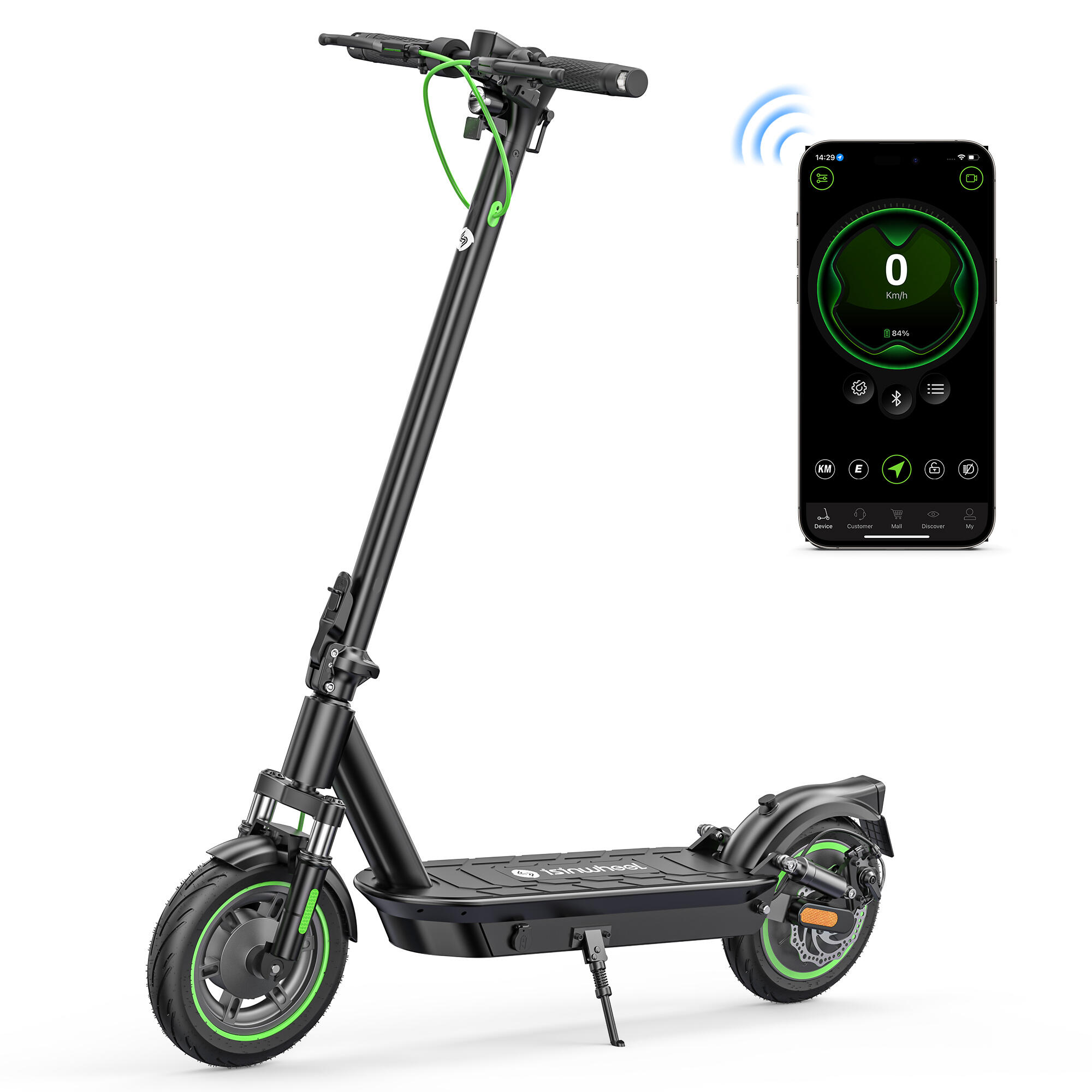 Patinete eléctrico plegable isinwheel ABE-S10PLUS para adultos, ideal para despl 3/4