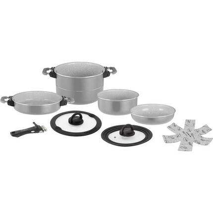 Koch Geschirr Set Fusion 7+1 Magnetic Camping Küche Topf Pfanne Keramik