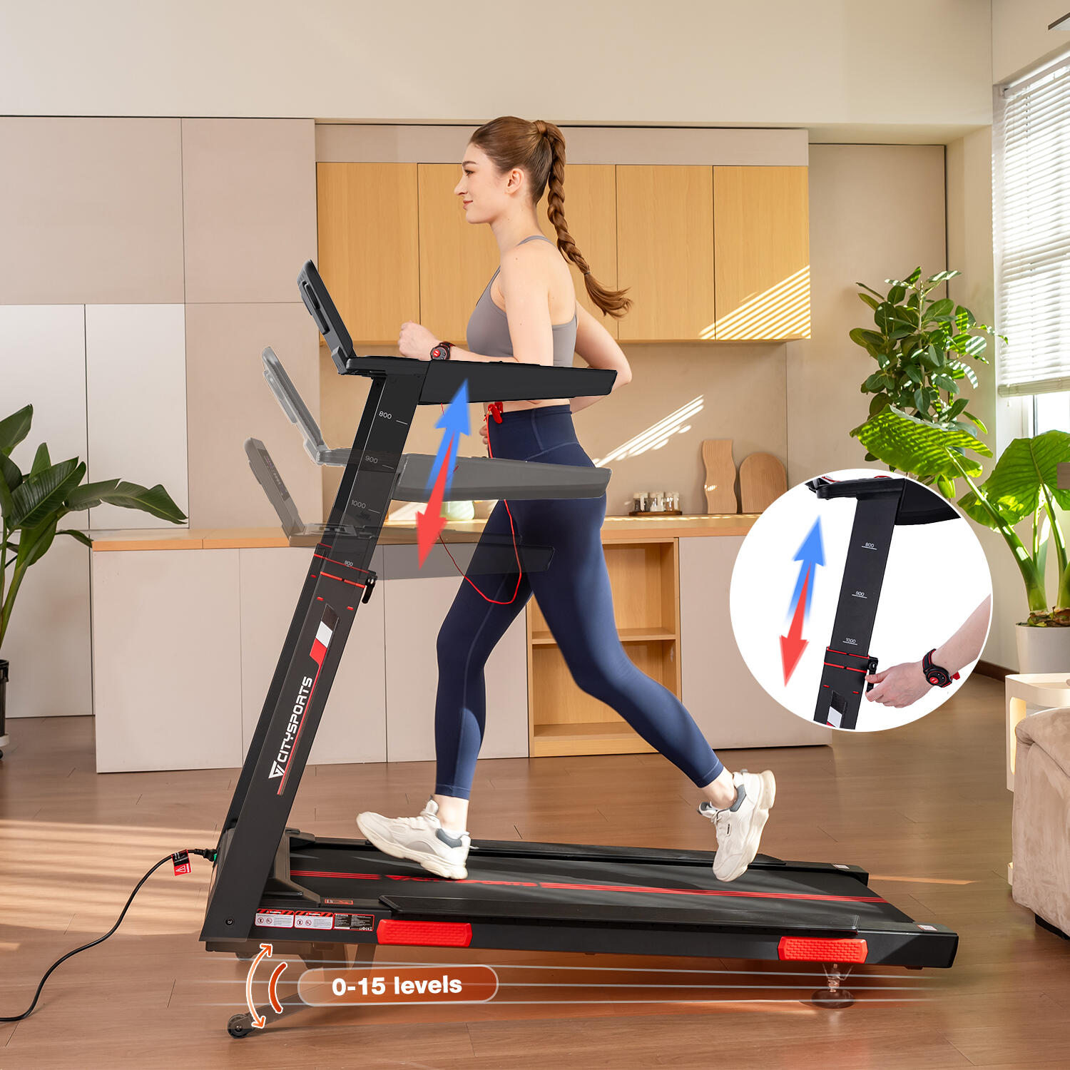 Tapis De Course Inclinable 2 En 1 – Double Face, Massage Des Pieds, Pliant, Télécommande – Vitesse 6 Km/h, Charge 120 Kg