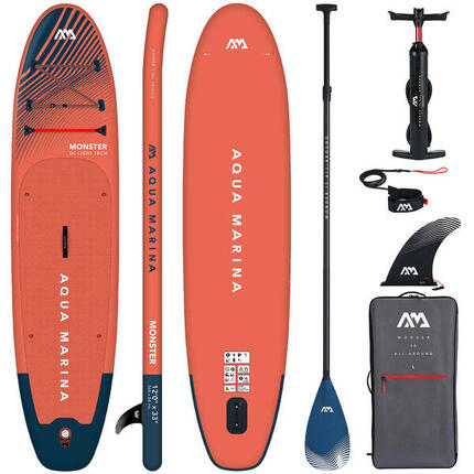 AQUA MARINA MONSTER SUP Board Stand Up Paddle aufblasbar CARBON Paddel
