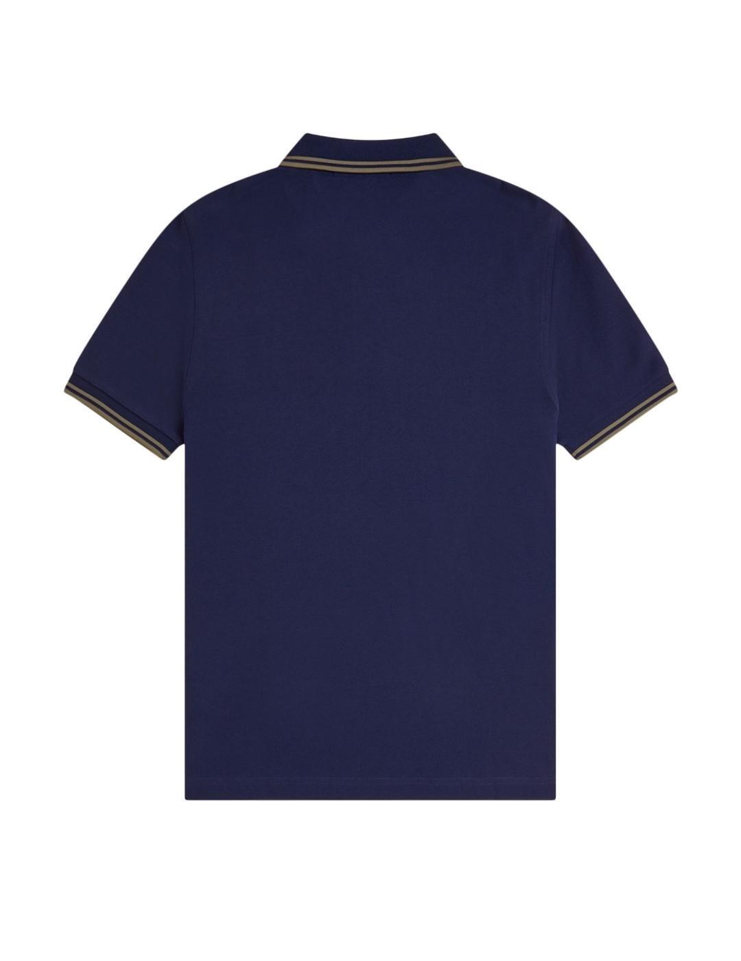 Polo pour homme Fred Perry Twin Tipped Bleu 2/4