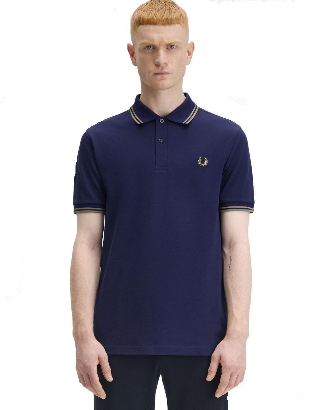 Polo pour homme Fred Perry Twin Tipped Bleu 4/4