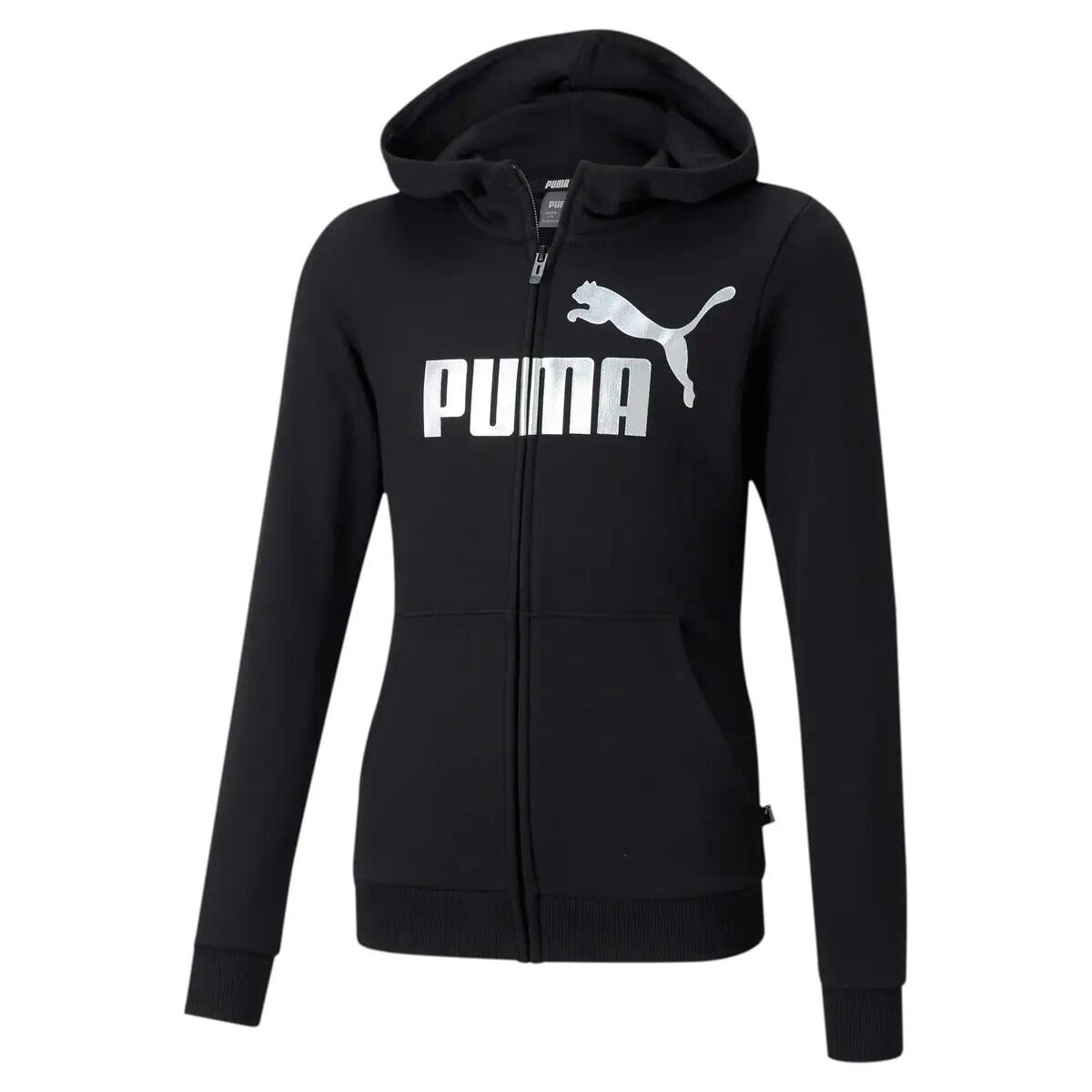 PUMA Dívčí mikina s kapucí Puma ESS+ Logo Full-Zip TR G