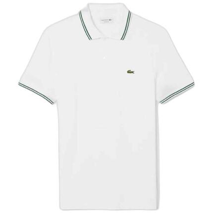 Polo Manches Courtes Motif/style Rayure Contrastée Sur Bord Femme (Blanc)