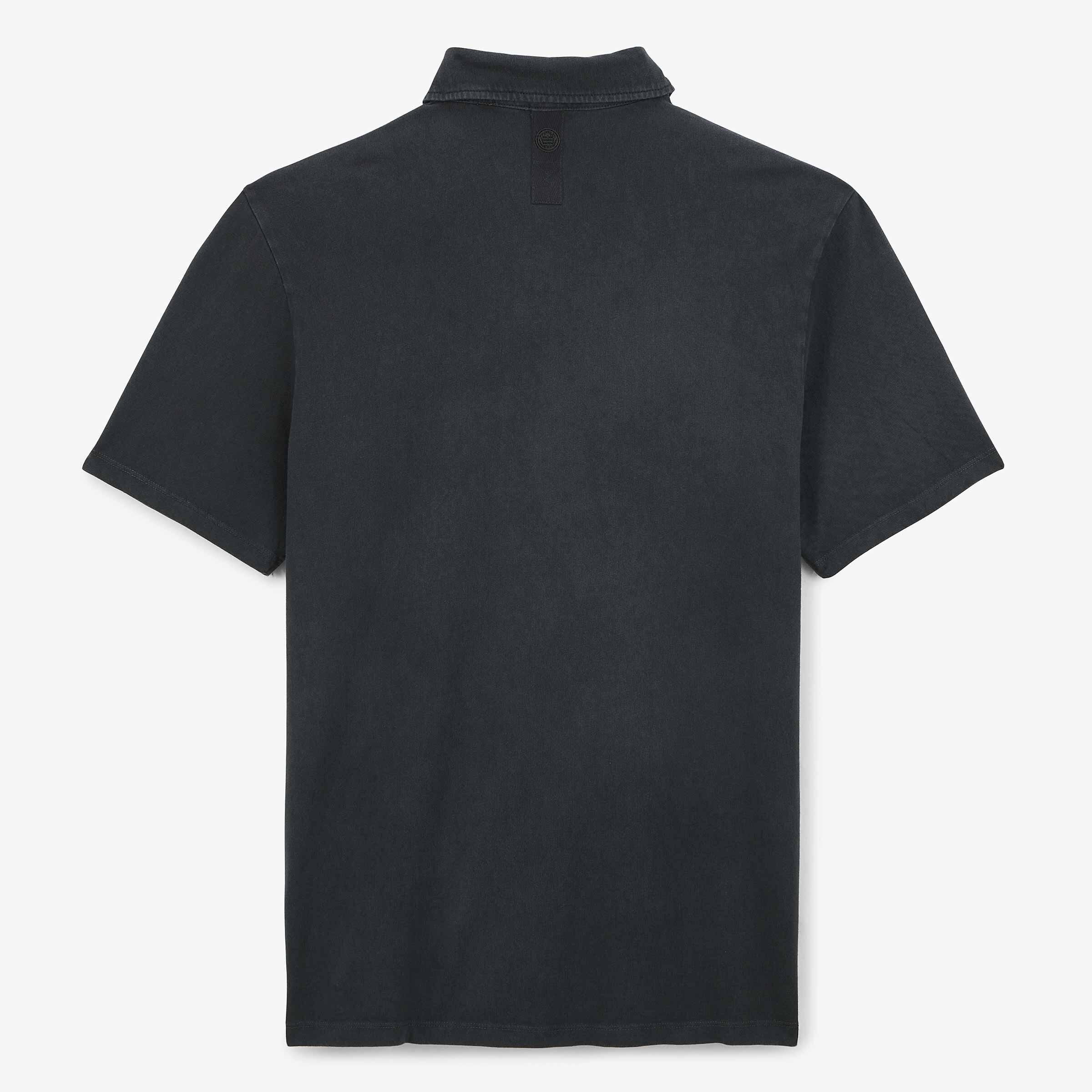 Polo a maniche corte con ricamo tono su tono in cotone grigio antracite 2/4
