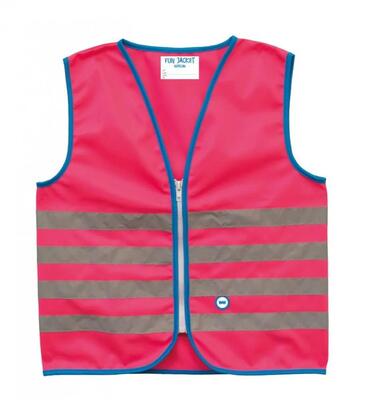 Fluojas kind- fun jacket roze - en1150 - ritssluiting