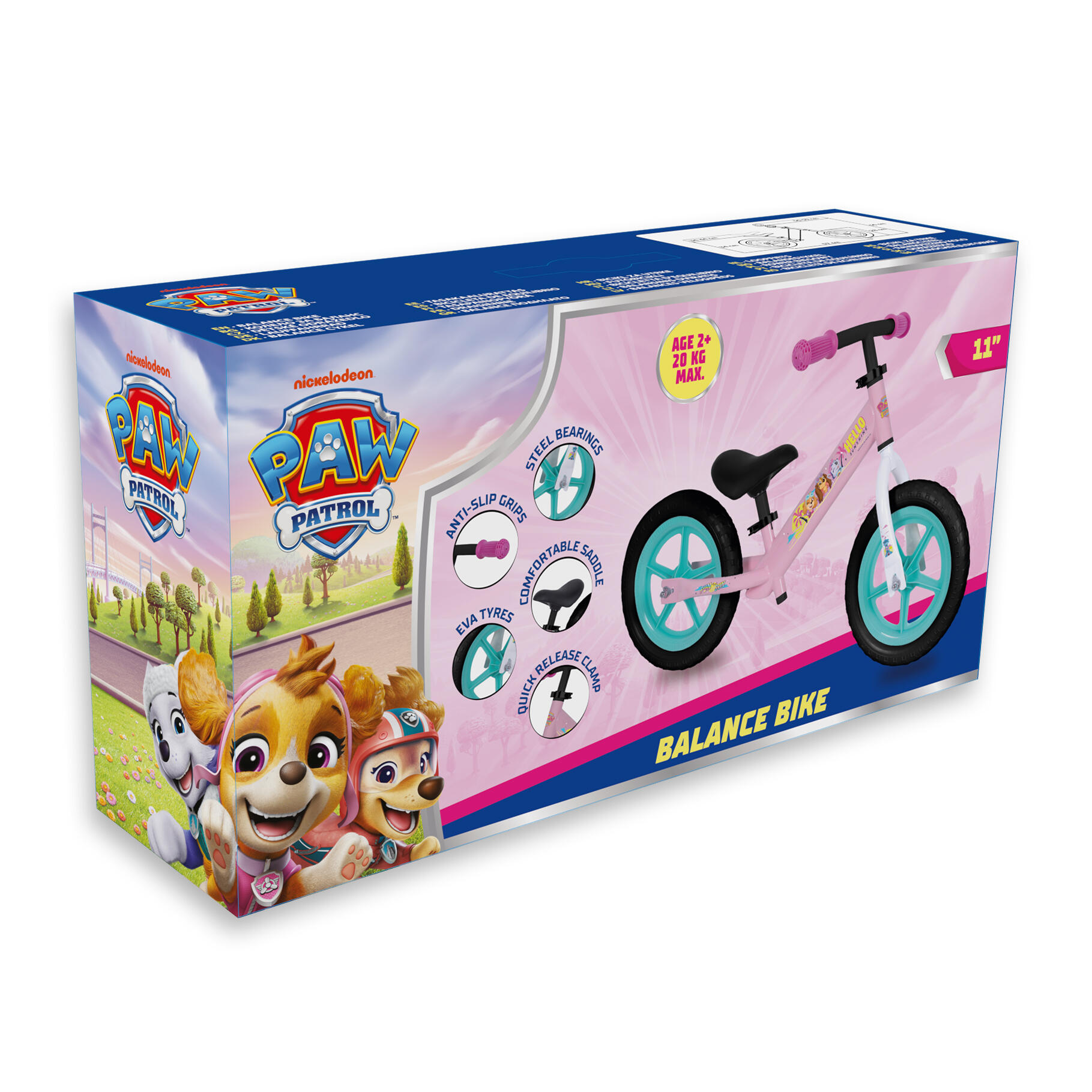 Mädchen-Balancefahrrad mit 2 Rädern Paw Patrol, rosa 4/5