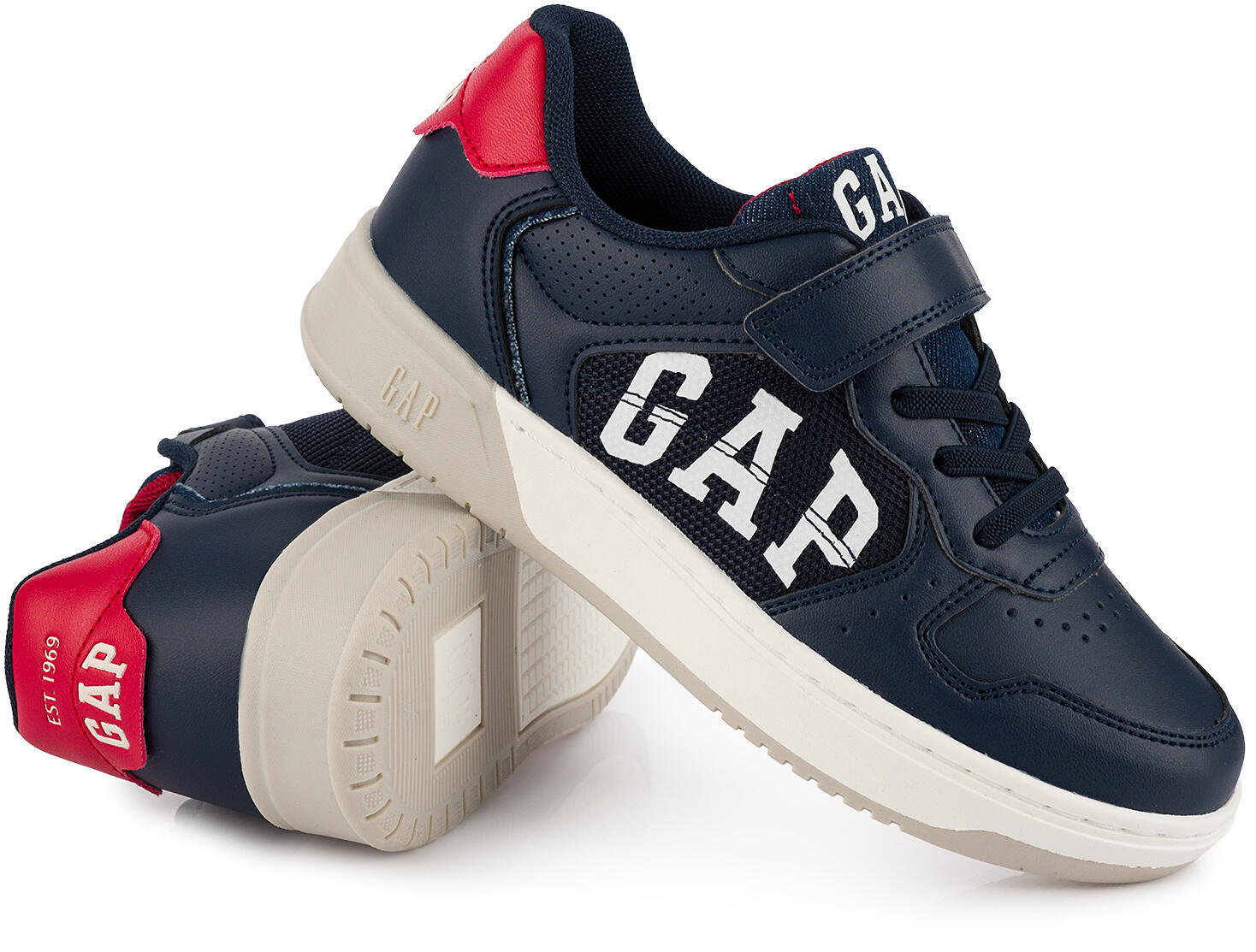 Dziecięce buty sneakersy sportowe granatowe ekoskóra na rzep GAP DETROIT 5/7
