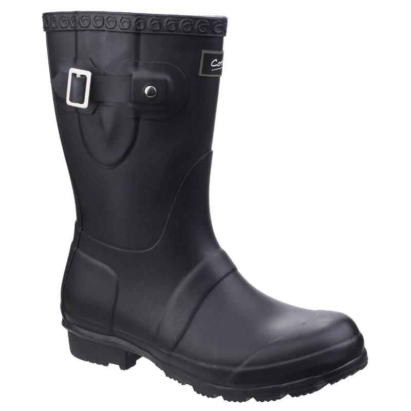 Womens/Ladies Windsor Short Waterproof Pull On Wellington Boots (Black)