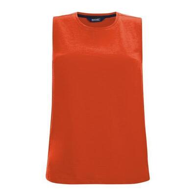 Dames fariene mouwloze top (mandarijn tango)