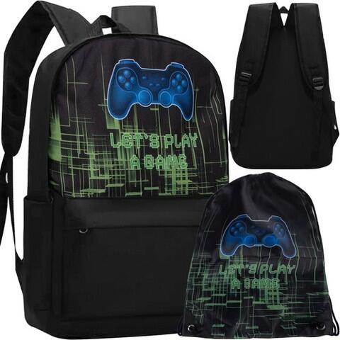 Set ghiozdan si rucsac tip sac, buzunare laterale, 22L, 44x 28 x 20 / 41 x 34 cm