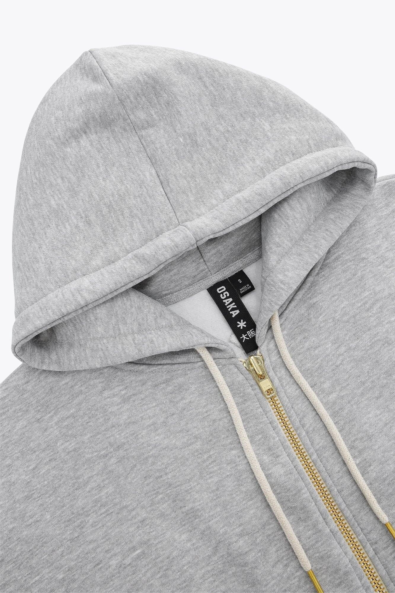 Sweat à capuche zippé Osaka pour homme | Gris chiné 4/6