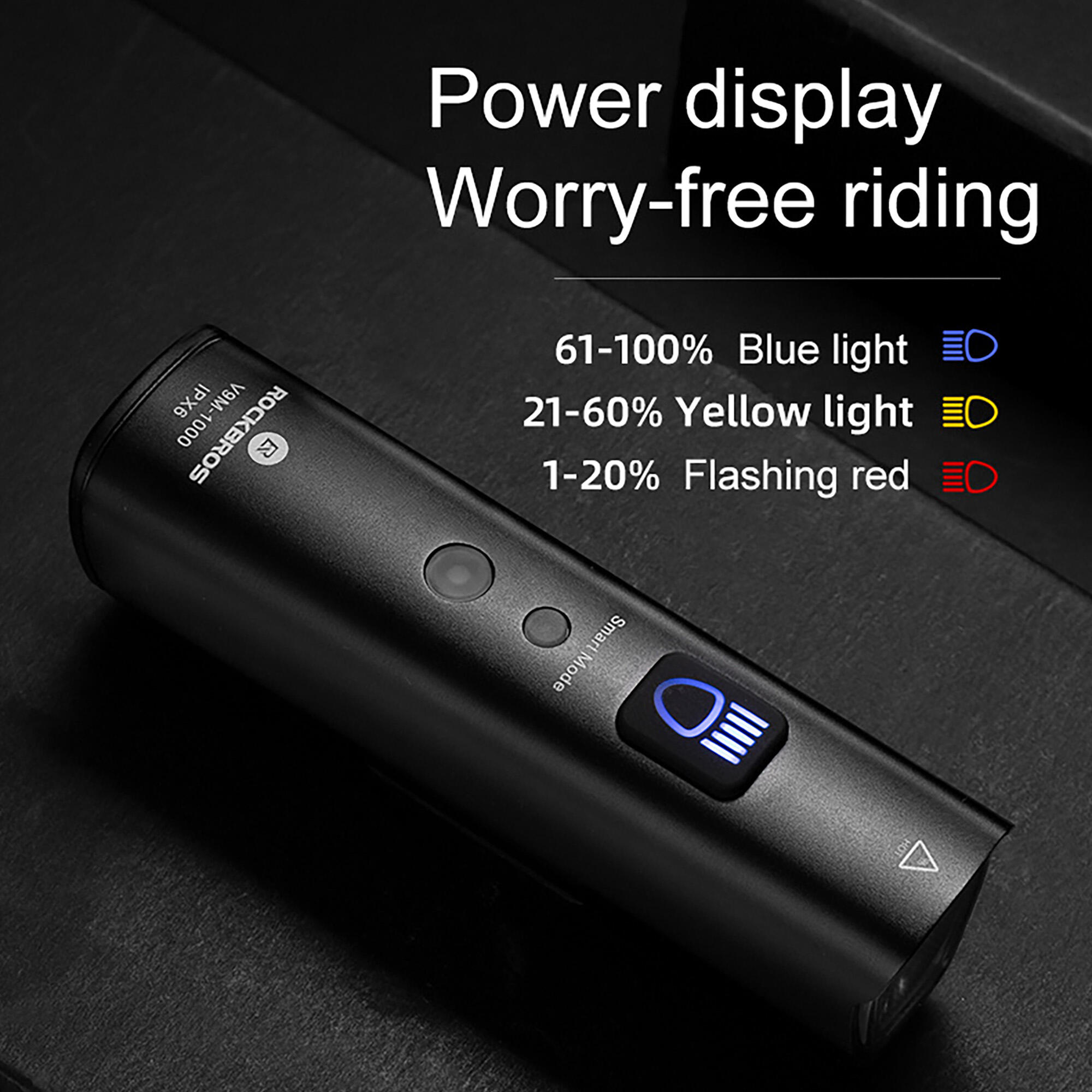Lampka rowerowa przednia Rockbros V9M-1000 black 4/7