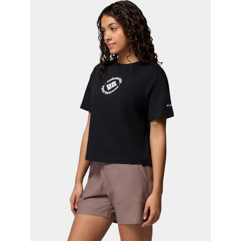 Tricou cu maneci scurte Rolling Bend Graphic Relaxed Crop femei