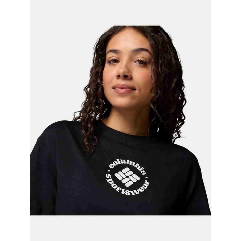 Tricou cu maneci scurte Rolling Bend Graphic Relaxed Crop femei