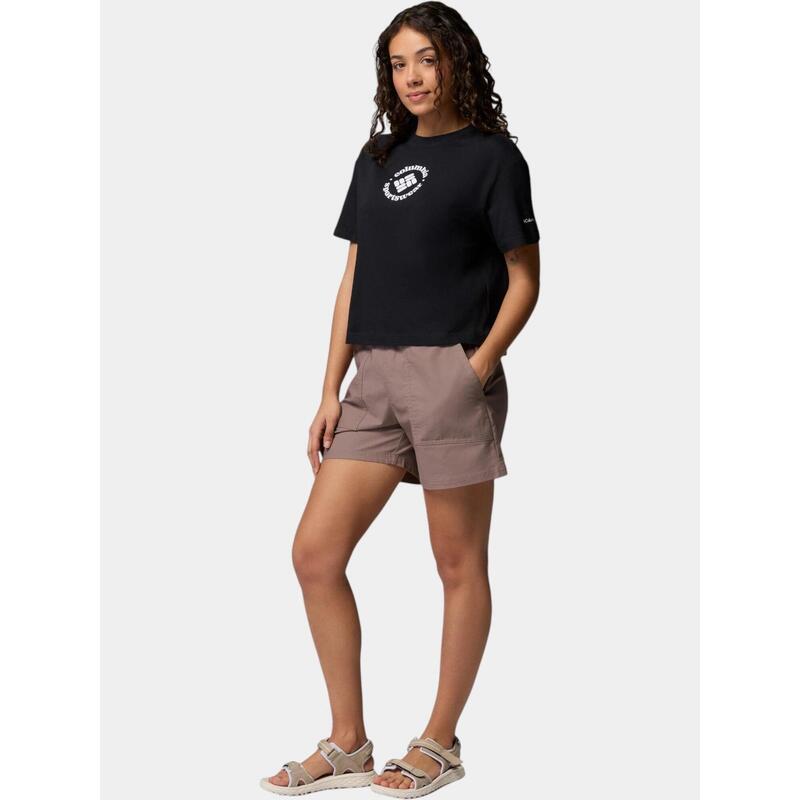 Tricou cu maneci scurte Rolling Bend Graphic Relaxed Crop femei