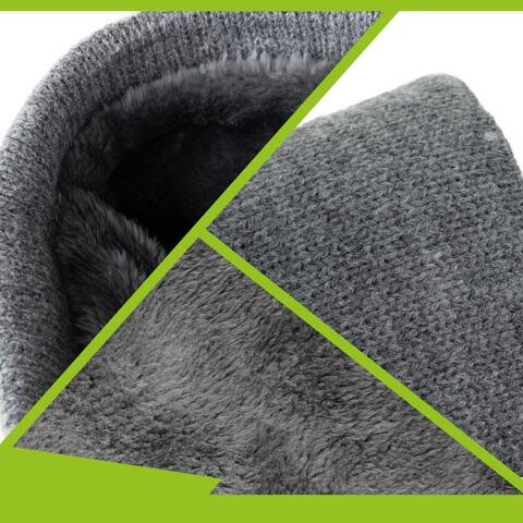 Fular tip guler, 30 x 24 cm, material tricotat, interior pufos, gri