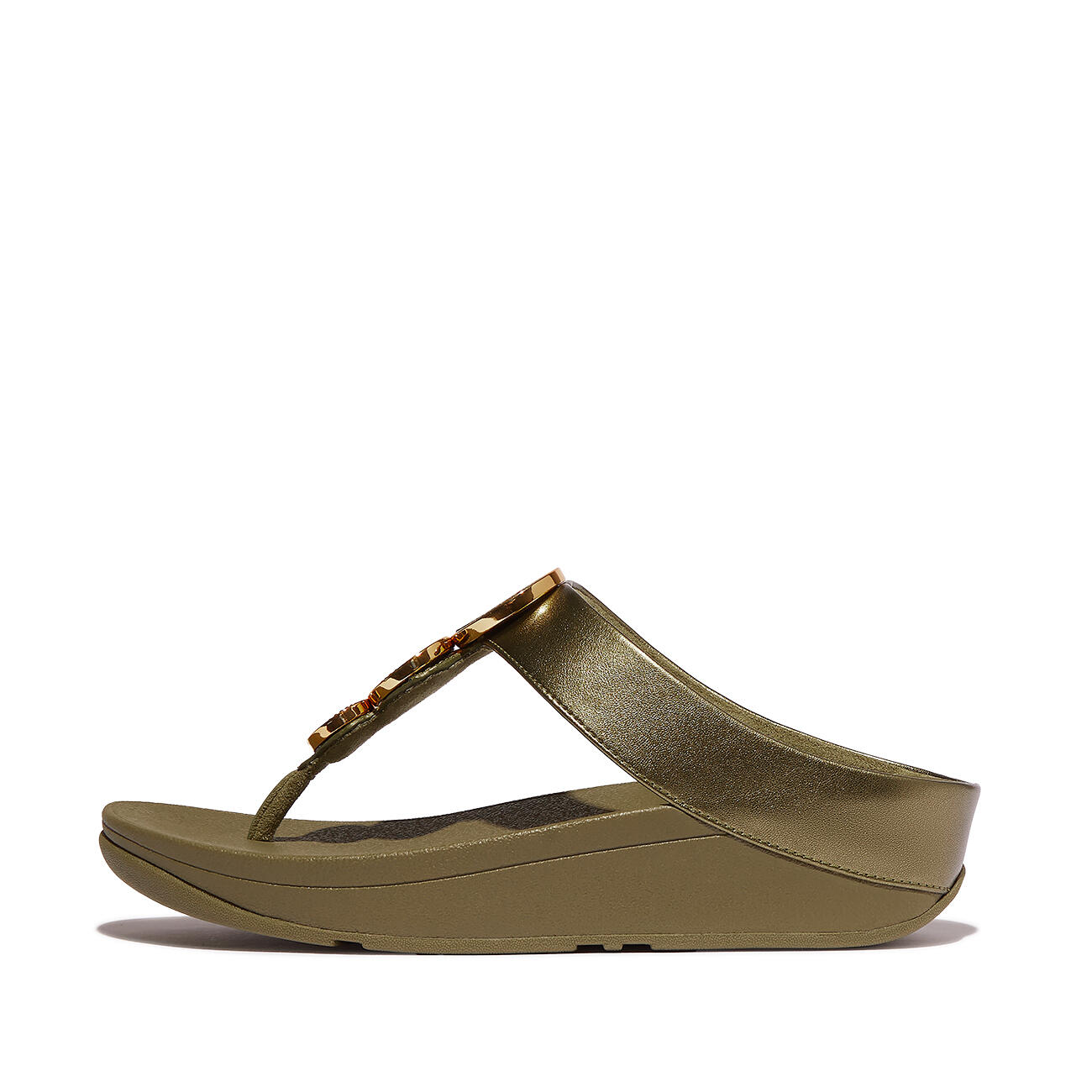 FITFLOP FitFlop Halo Bead-Circle Metallic Toe-Post Sandals  METALLIC CAMO-GROEN 3/7