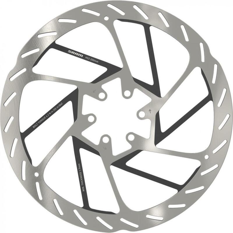 Brzdový disk s 6 otvory zaoblený okraj (včetně ocelových šroubů) Sram Disque Hs2