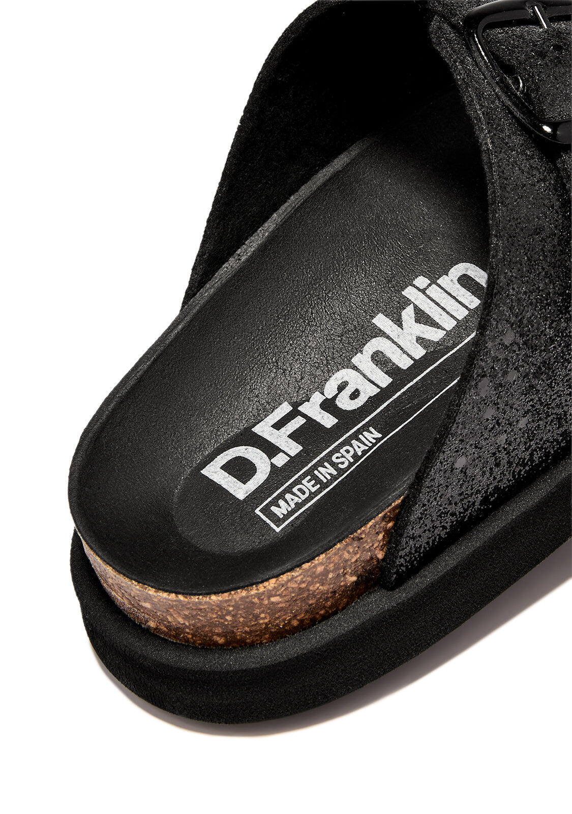 Sandalias de Mujer Cierre Hebilla en Negro Brillante Vibe Buckle 3/4