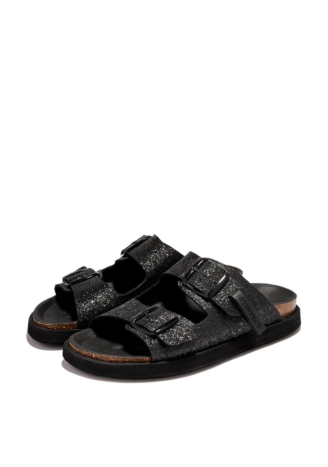 Sandalias de Mujer Cierre Hebilla en Negro Brillante Vibe Buckle 2/4